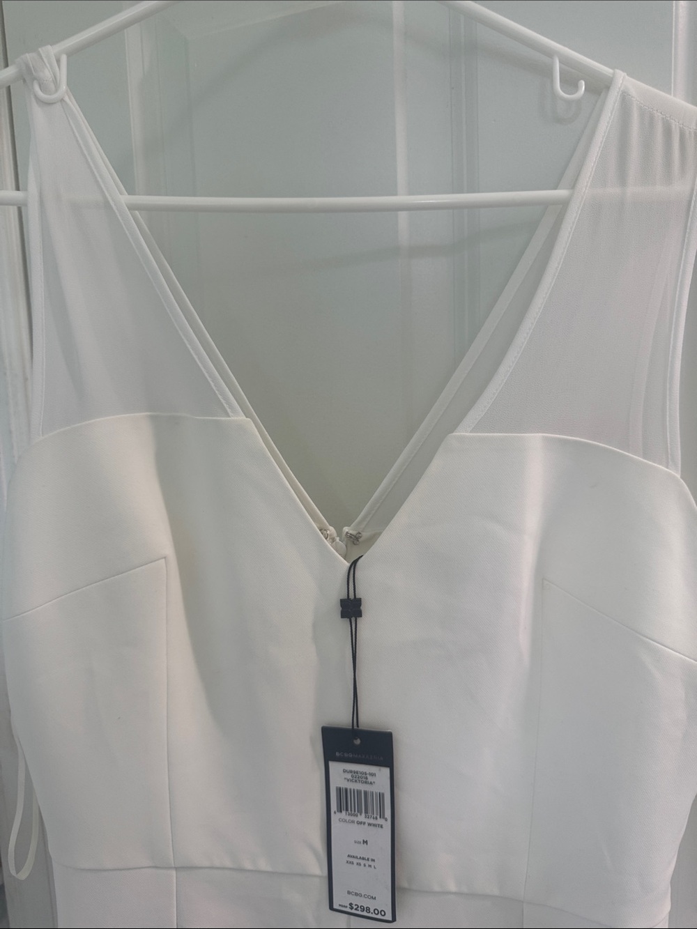 BCBGMaxAzria White V-Neck Jumpsuit- NWT M - Picture 6 of 13